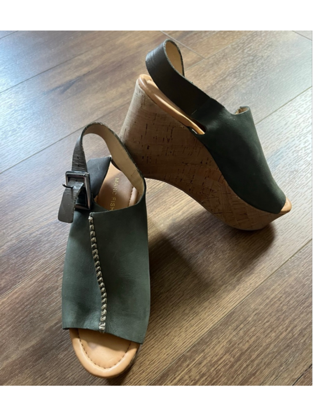 Marc Fisher Sinthya leather wedge sandals 5.5